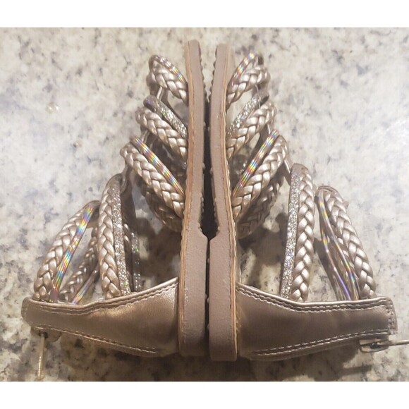 SEYCHELLES Little Girl Gold Shimmer Strappy Sandals Size‎ 7, Very Gently Used - Picture 5 of 9